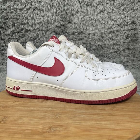 Nike Air Force 1 Low Gym Red White Leather Shoes Men's 11.5 488298-106 - Picture 1 of 10
